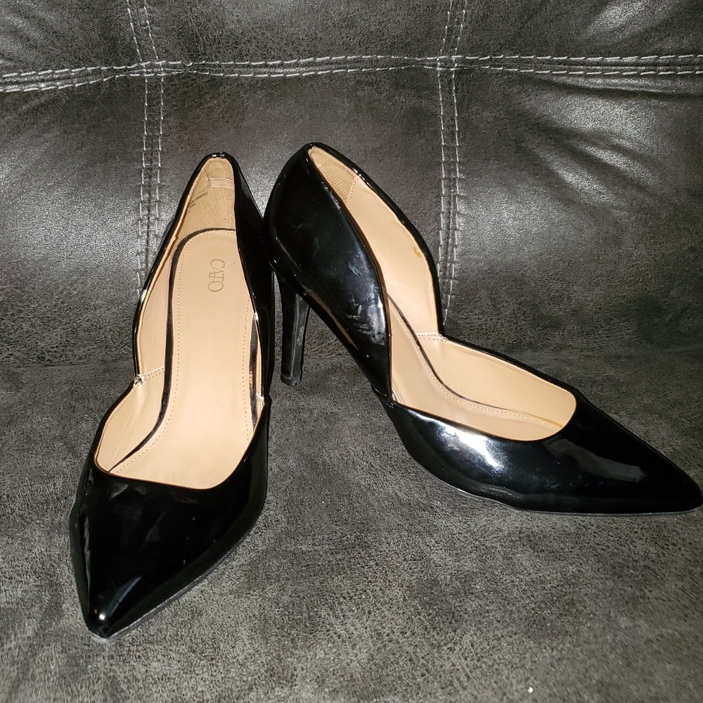 Cato Black Heels Pumps patent leather